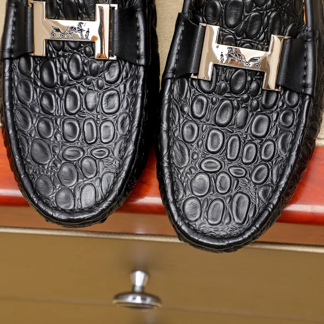 Men's shoes 💰360 🕷🕷【HERMES】The same style as Hermès counters🇨🇳Classic slip-on shoes 1:1 mold opening💯Original quality🍓Using imported first-layer cowhide🍅Pigskin lining🌶🌶Super high-end men's leather shoes🇨🇳Solid and stable Very special🍇color, optional! Code number 38-45……